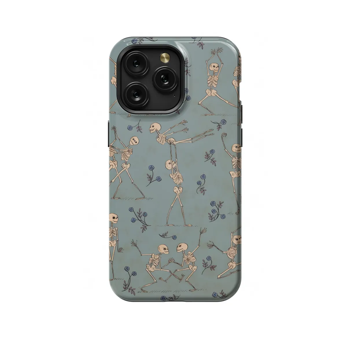 iPhone Xs Max Dancing Skeletons Phone Case - Image 1