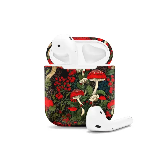 iPhone Xs Max Fantasy Red Mushroom in Leafs AirPods AirPods AirPods AirPods AirPods Glossy Phone Case