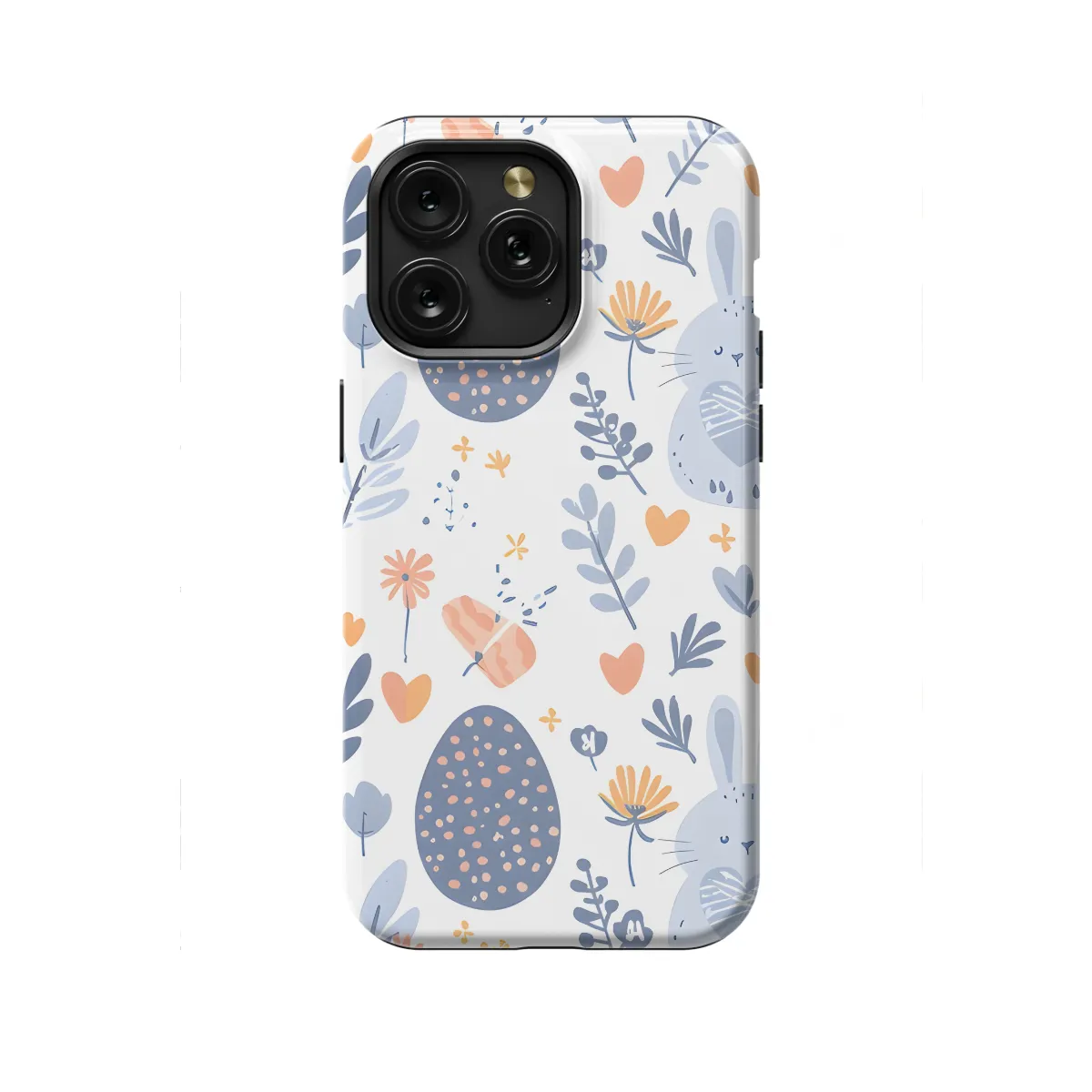 Floral Cute Pastel Easter Eggs Bunnies iPhone Xs Max Phone Case - Image 1