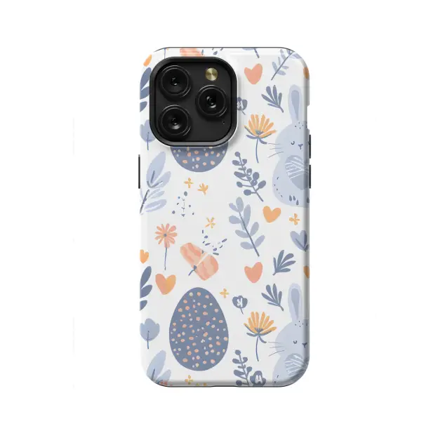 iPhone Xs Max Floral Cute Pastel Easter Eggs Bunnies Phone Case