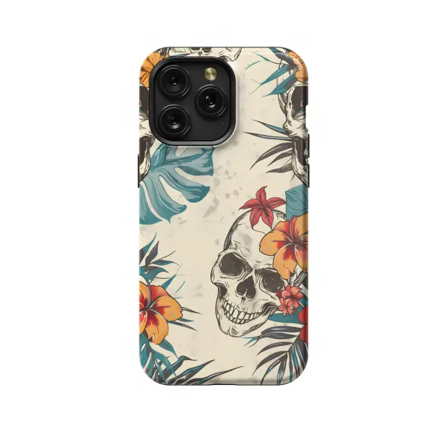 iPhone Xs Max Flower Skull Beach Vibe Phone Case