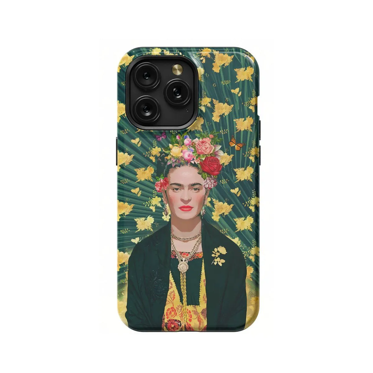 iPhone Xs Max Frida Kahlo Portrait Feminism Surrealism Flower Phone Case - Image 1