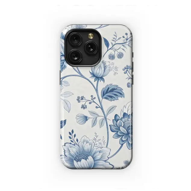 iPhone Xs Max Garden of Etched Blue Blooms Phone Case