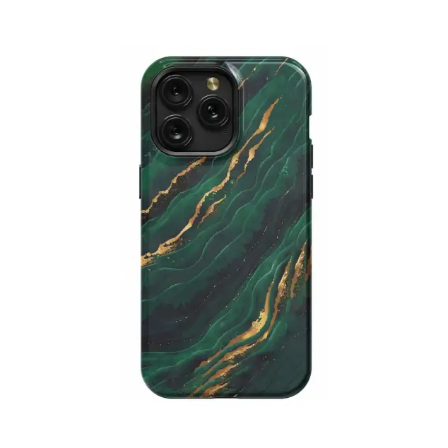 iPhone Xs Max Green Golden Marble Phone Case