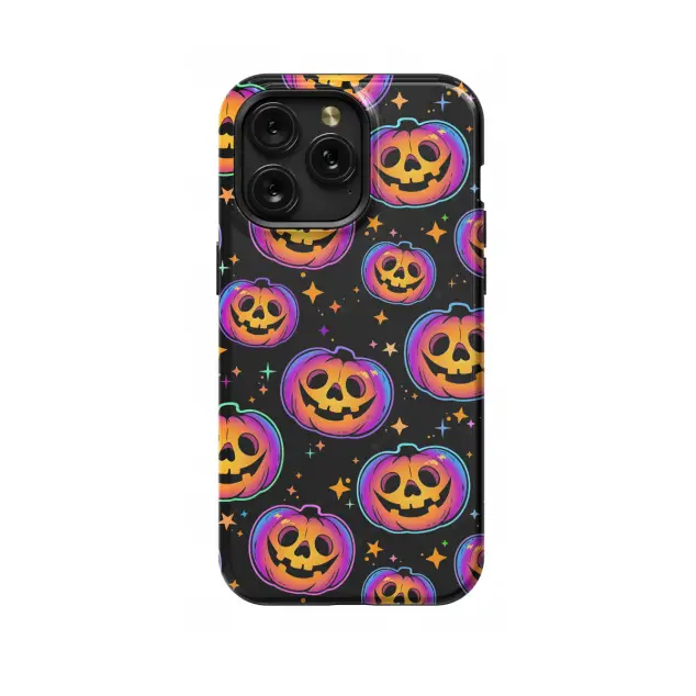 iPhone Xs Max Halloween Glowing Pumpkins Stylish Spooky Protective Design Phone Case
