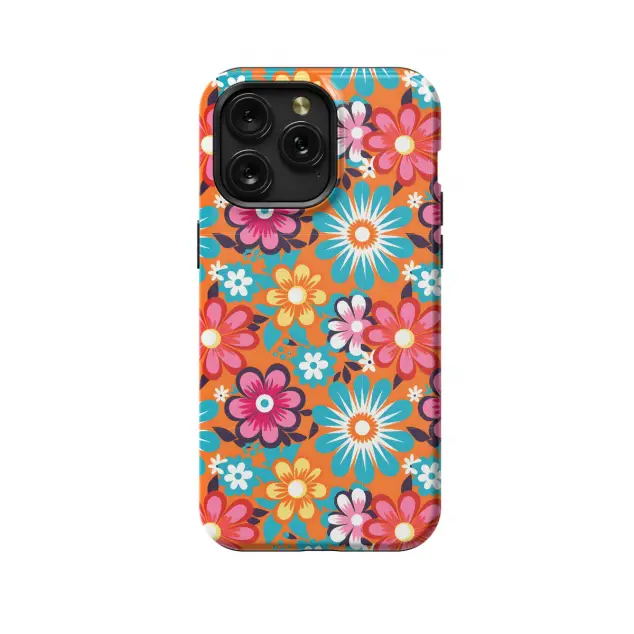 iPhone Xs Max Hippie Flowers Colorful Groovy Phone Case