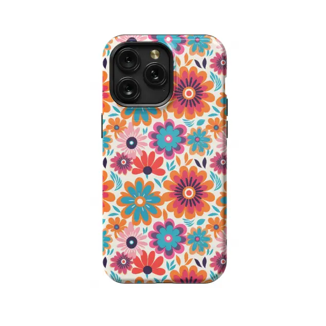 iPhone Xs Max Hippie Flowers Colorful Groovy Phone Case