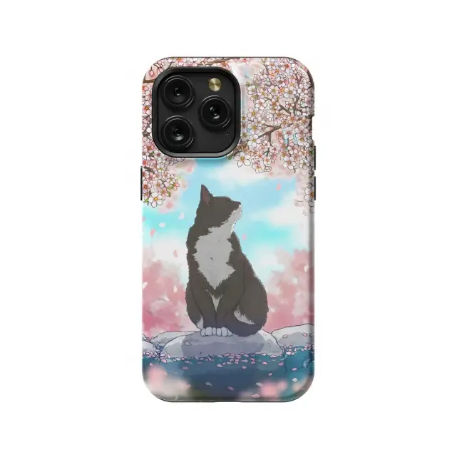 iPhone Xs Max Japanese Cat Cherry Phone Case