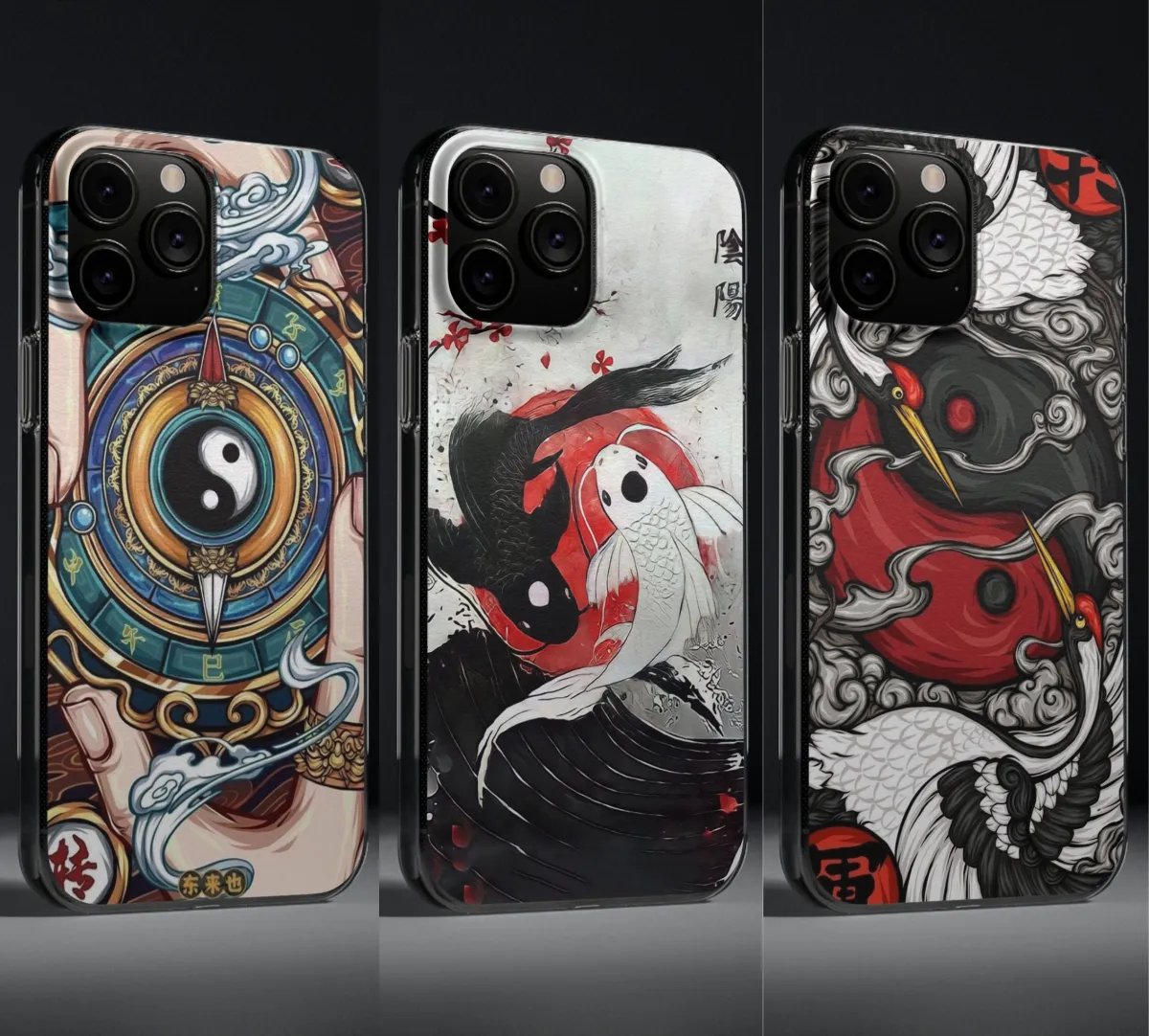 Japanese Harmony Yin Yang Koi Fish iPhone Xs Max Phone Case - Image 1