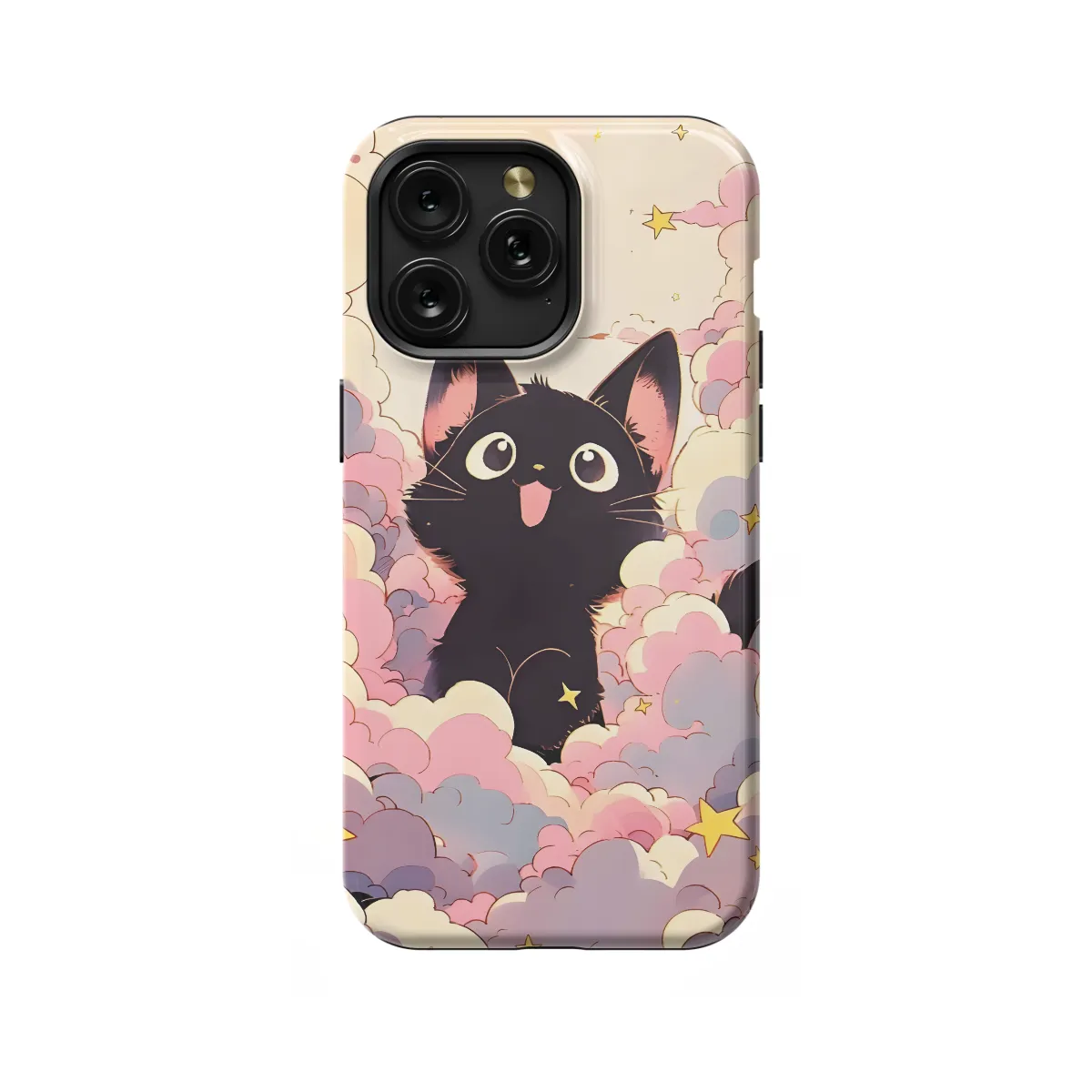 Kawaii Black Cat Cloud Anime iPhone Xs Max Phone Case - Image 1