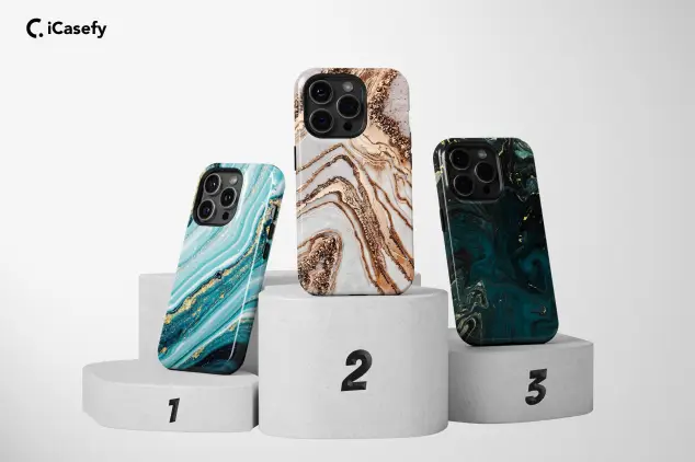 iPhone Xs Max Marble Glitter Cyan Black Gold Phone Case