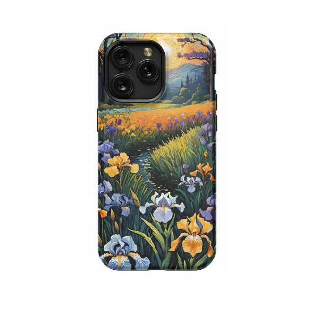 iPhone Xs Max Painted Landscape Flower Meadow Mountain Forest Sky Phone Case