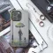 Rainy Men with Umbrella and Dog in Leash iPhone Xs Max Phone Case - Image 3