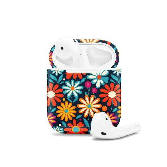 iPhone Xs Max Retro s Aesthetic Hippie Flowers Colorful Groovy Vibe AirPods AirPods AirPods AirPods AirPods Glossy Phone Case