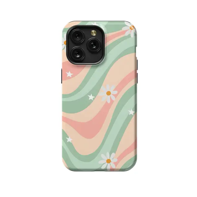 iPhone Xs Max Retro Aesthetic Hippie Preppy Flowers Colorful Groovy Vibe Phone Case