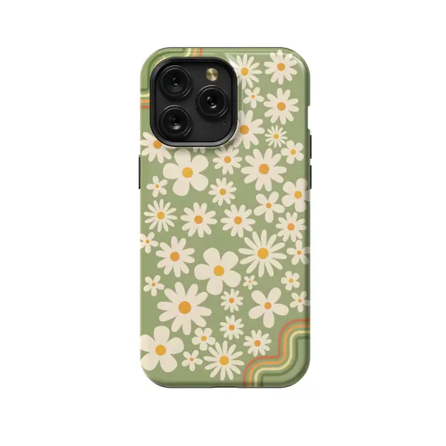 iPhone Xs Max Retro Daisy Groovy Phone Case
