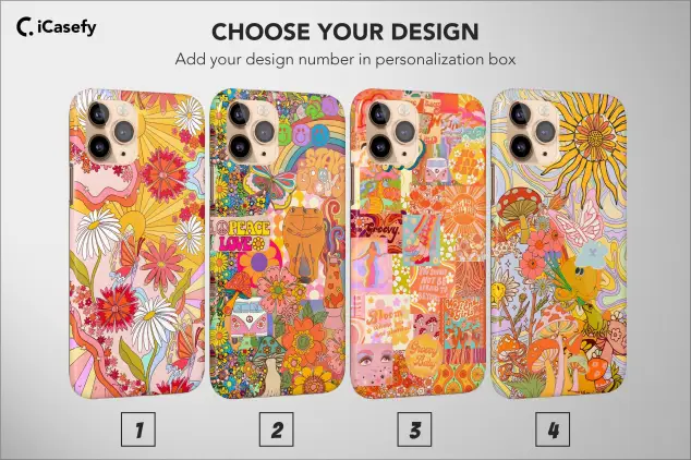 iPhone Xs Max Retro Groovy Hippie Floral Rainbow Trippy Phone Case