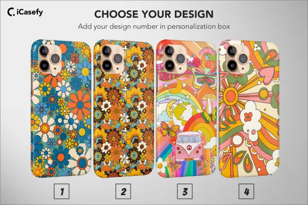 iPhone Xs Max Retro Groovy Hippie Floral Rainbow Trippy Phone Case