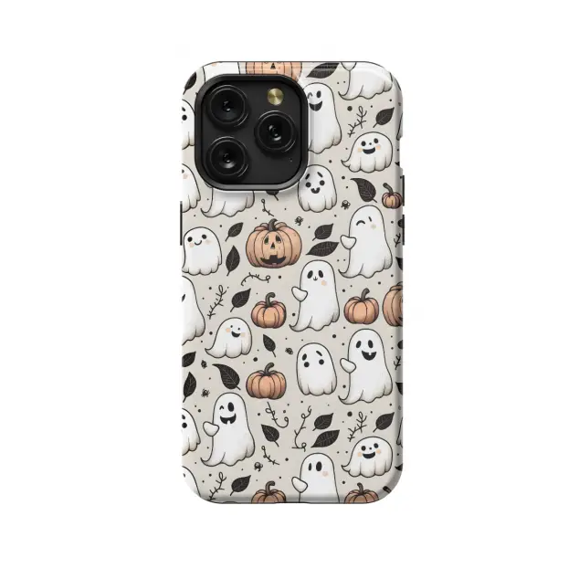 iPhone Xs Max Seamless Aesthetic Halloween Spooky Ghost Pumpkin Fall Phone Case