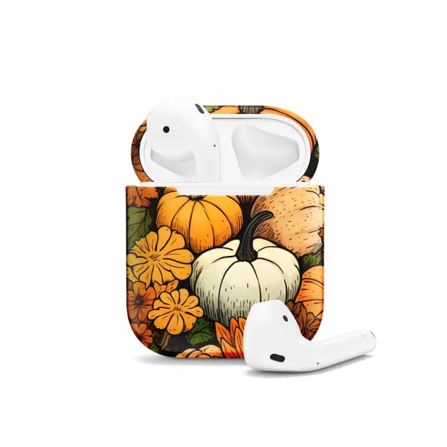 iPhone Xs Max Seamless Autumn Aesthetic Pumpkin AirPods AirPods AirPods AirPods AirPods Glossy Phone Case