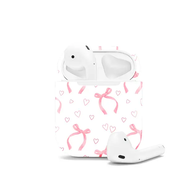 iPhone Xs Max Seamless Charming Pink Bow Coquette AirPods AirPods AirPods AirPods AirPods Glossy Phone Case