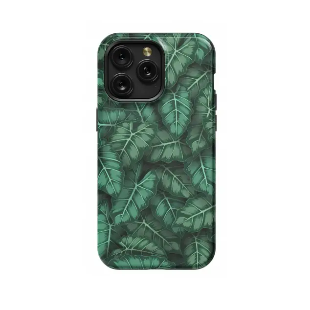 iPhone Xs Max Seamless Green Leaf Phone Case