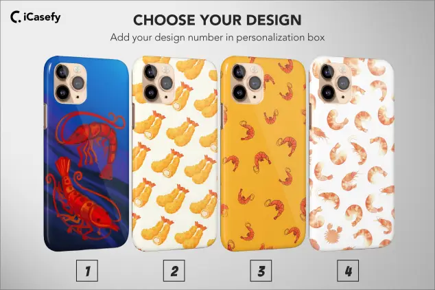 iPhone Xs Max Seamless Pattern Shrimp Sea Fish Phone Case