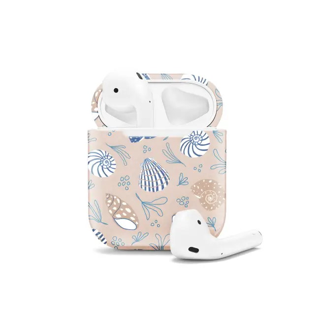 iPhone Xs Max Seashells pattern AirPods AirPods AirPods AirPods AirPods Glossy Phone Case