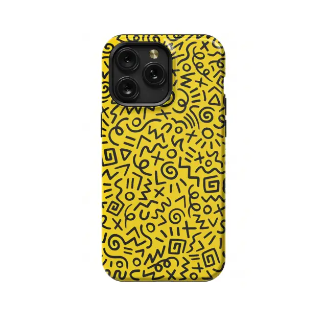 iPhone Xs Max Yellow and Black Noodle Phone Case