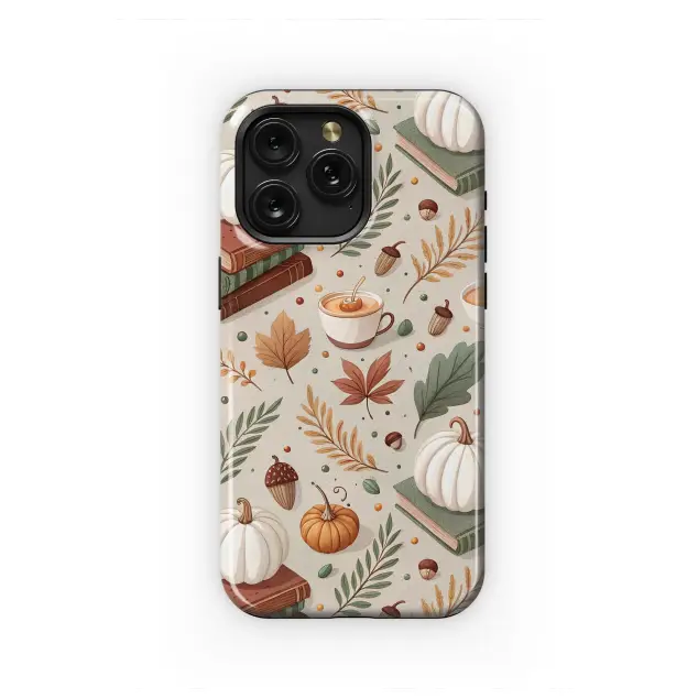 iPhone Xs Cozy Autumn Book Lover Pumpkin Phone Case