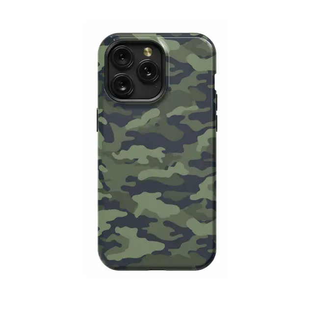 iPhone Xs Dark Green Camouflage Phone Case