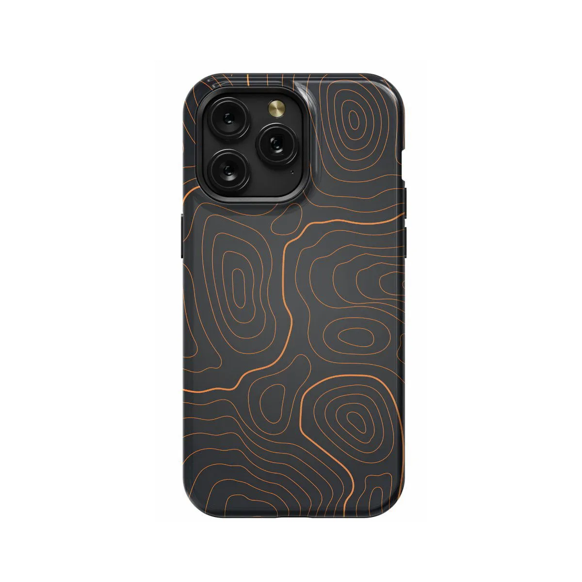 Orange Grey Topographic iPhone Xs Phone Case - Image 1
