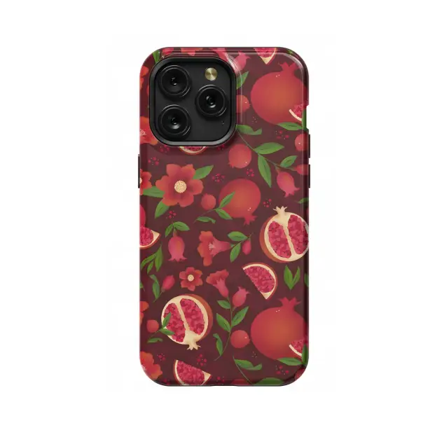 iPhone Xs Red Pomegranate Pattern Phone Case