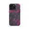 iPhone Xs Topographic Map Marble Ombre Black Pink and Phone Case - Image 1