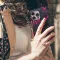 iPhone Xs Topographic Map Marble Ombre Black Pink and Phone Case - Image 4