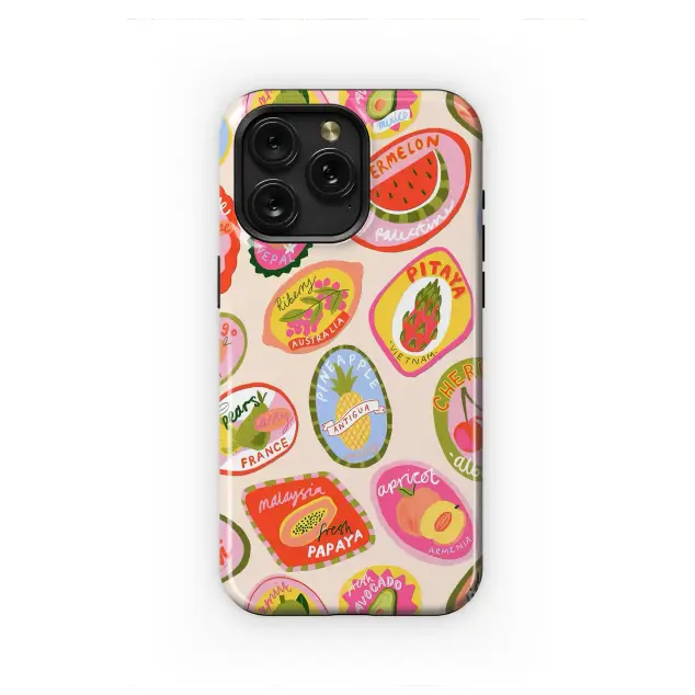 iPhone Xs Vintage Travel Fruit Sticker Art Phone Case