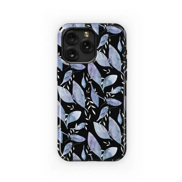 Indigo Foliage Pattern Phone Case iPhone Samsung Cover Pixel 5149