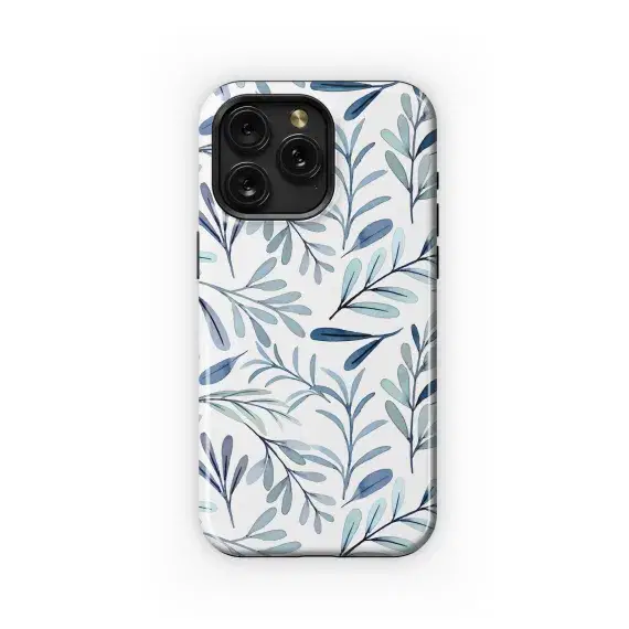 Indigo Leaf Pattern Phone Case iPhone Samsung Cover Pixel 5119 - Image 1