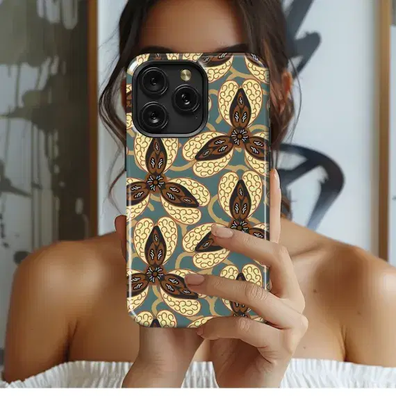 Indonesian Plant Batik Motifs Phone Case iPhone Samsung Cover Pixel 3804 - Image 1