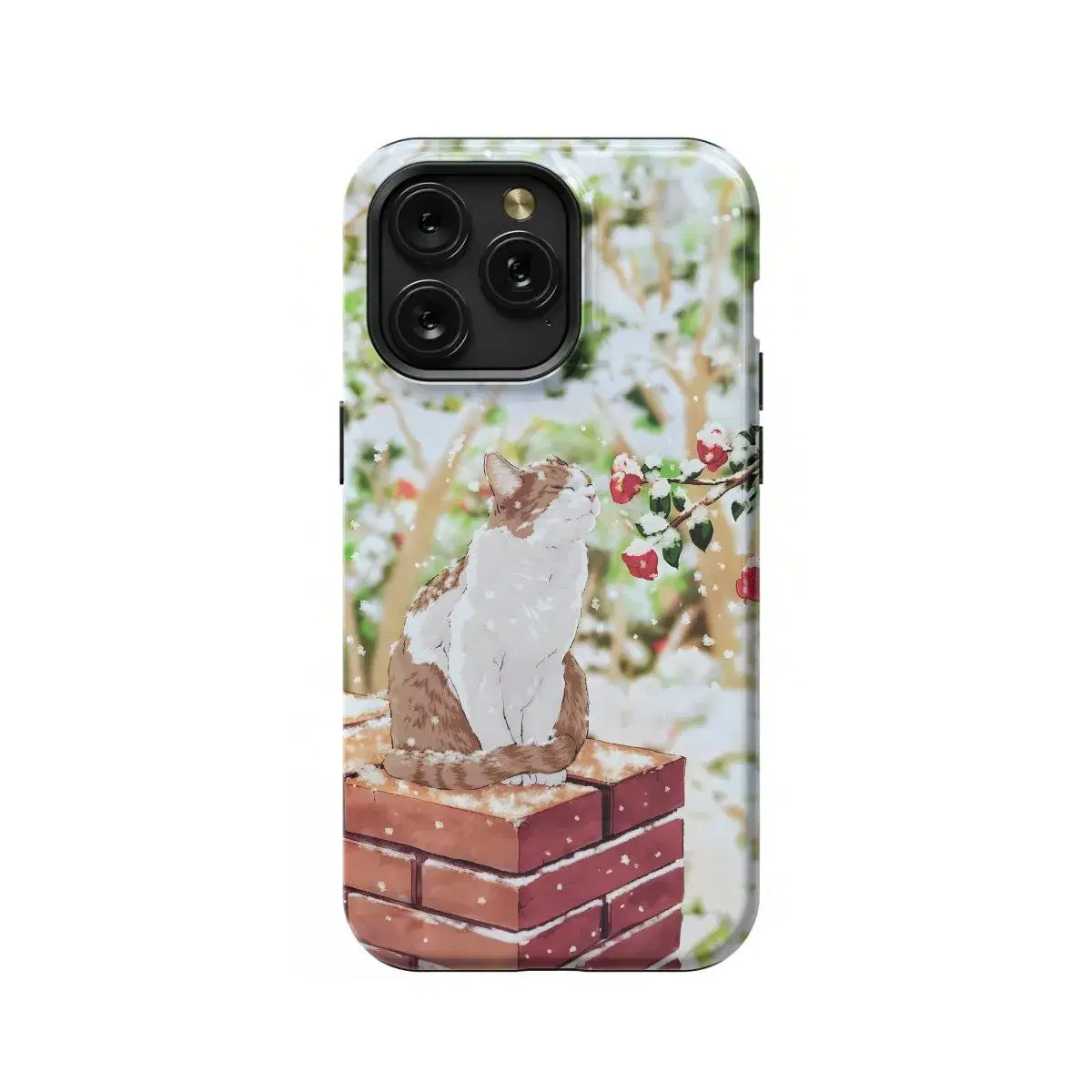Japanese Cat Snow Phone Case iPhone Samsung Pixel & More #58 - Image 1