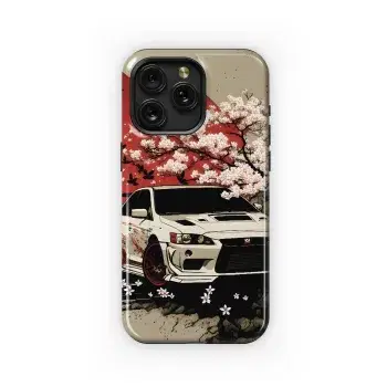 Japanese Cherry Blossom Mitsubishi Lancer EVO Phone Case iPhone Samsung Cover Pixel 2046 - Image 1