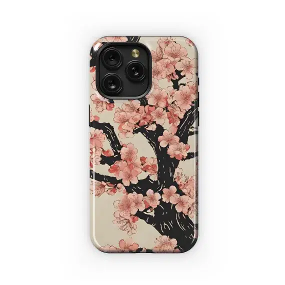 Japanese Cherry Blossom Pink Petals Tree Phone Case iPhone Samsung Cover Pixel 1901 - Image 1