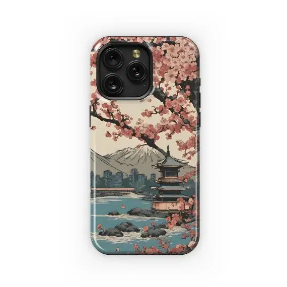 Japanese Landscape Cherry Blossom Sakura Phone Case iPhone Samsung Cover Pixel 1898 - Image 1