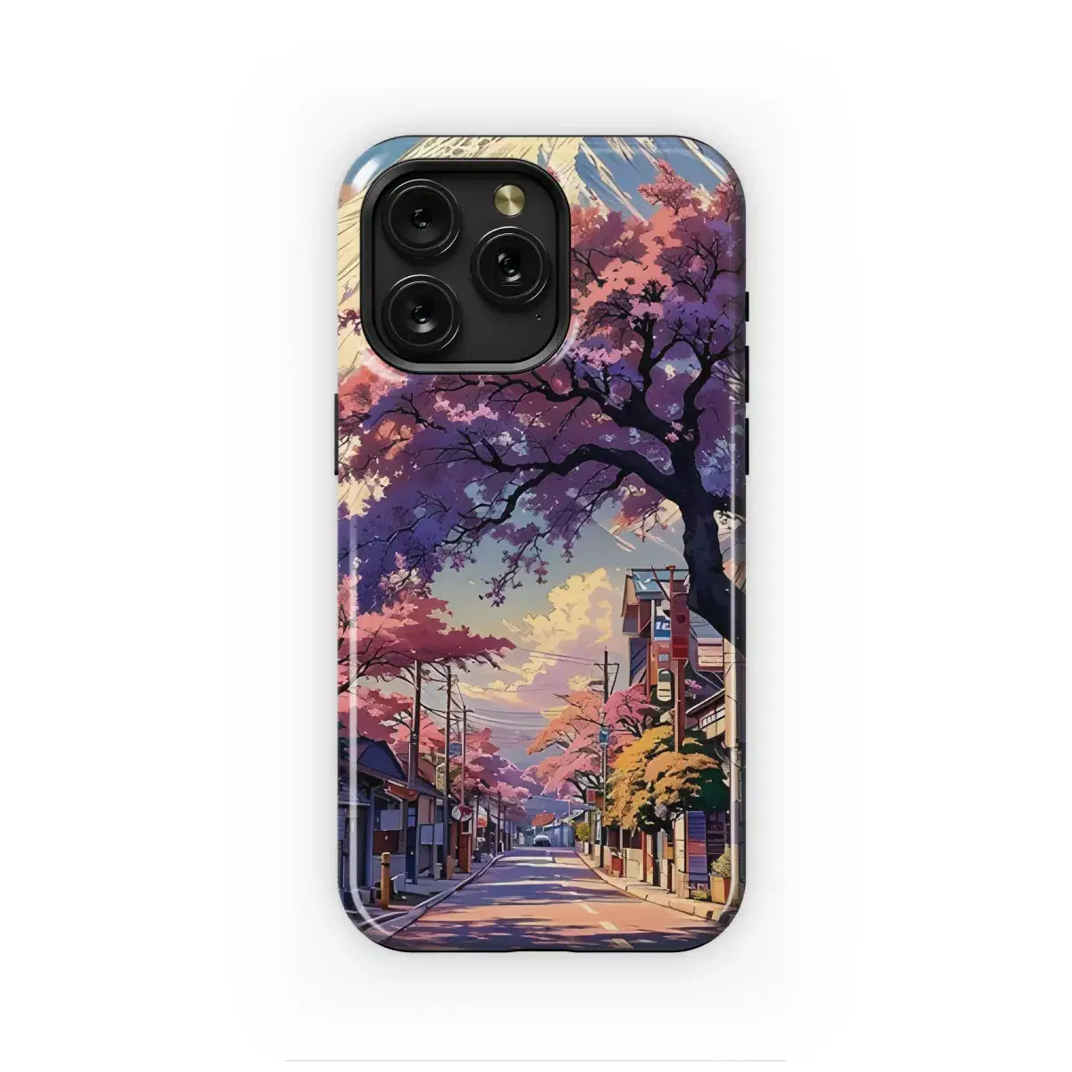 Japanese Landscape Cherry Blossom Sakura Phone Case iPhone Samsung Cover Pixel 1902 - Image 1