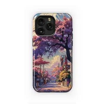 Japanese Landscape Cherry Blossom Sakura Phone Case iPhone Samsung Cover Pixel 1902 - Image 1