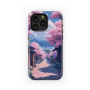 Japanese Landscape Cherry Blossom Sakura Phone Case iPhone Samsung Cover Pixel 1904 - Image 1