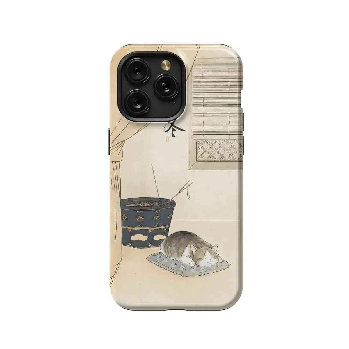 Japanese Lofi Cat Phone Case iPhone Samsung Pixel & More - Image 1