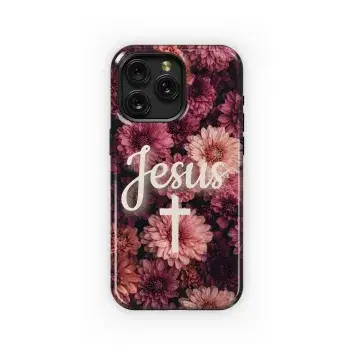 Jesus Blooms, Cross Design Phone Case iPhone Samsung Cover Pixel 5024 - Image 1