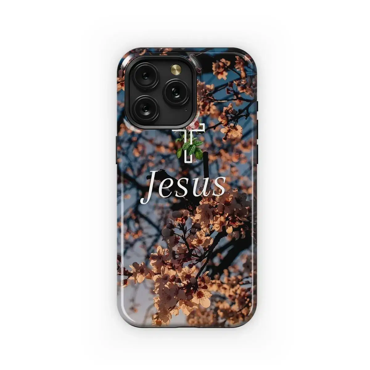 Jesus Cross Blooming Branch Faith Phone Case iPhone Samsung Cover Pixel 5023 - Image 1