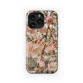 Jesus with Pink Blossom Phone Case iPhone Samsung Cover Pixel 5025 - Image 1
